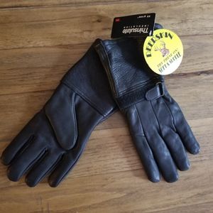 Women's Black Deerskin Motorcycle Gloves